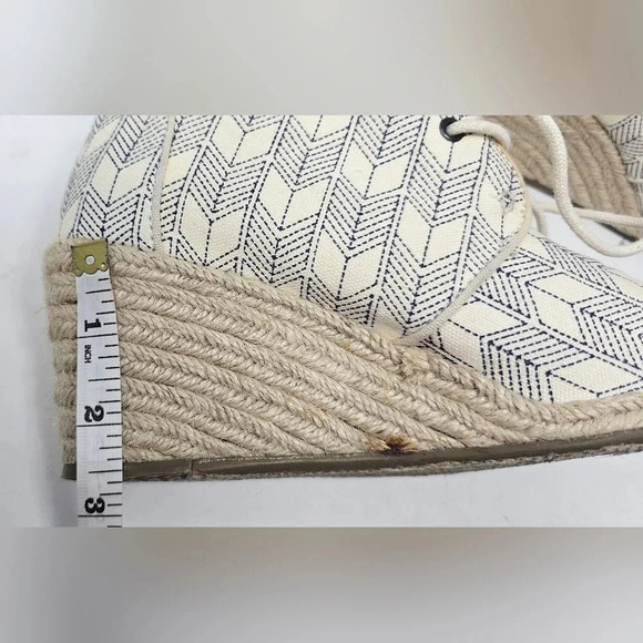 TOMS Desert Wedge Ink Sashiko Espadrilles Ankle Booties Size 7.5 - Picture 12 of 12